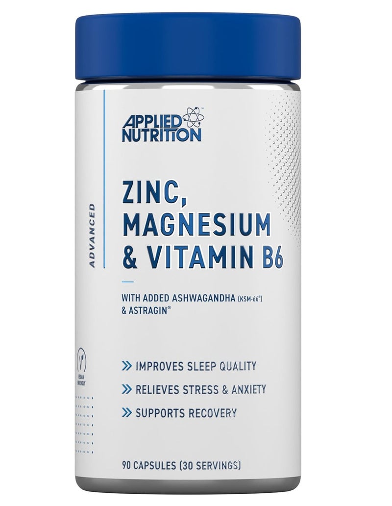 أبلايد نيوتريشن 90 كبسولة ZMA | زنك + مغنيسيوم + فيتامين ب6 | دعم النوم، استشفاء العضلات، وتعزيز هرمون التستوستيرون | مناسب للنباتيين - Image 1